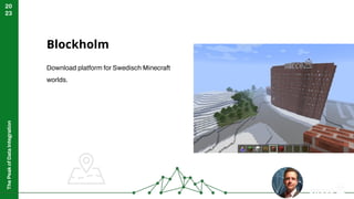 The
Peak
of
Data
Integration
20
23
Blockholm
Download platform for Swedisch Minecraft
worlds.
3
 