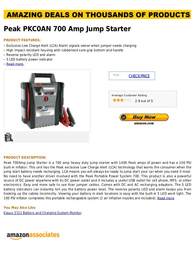 Peak pkc0 an 700 amp jump starter