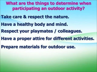 Pe and health Recreational Activities | PPT