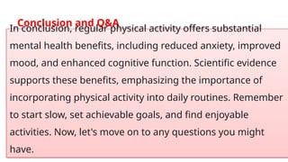 PE AND HEALTH 7 Q1 3Positive Effects of Physical Activity on Mental ...