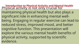 PE AND HEALTH 7 Q1 3Positive Effects of Physical Activity on Mental ...