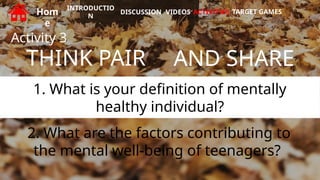 Hom Meaning CHARACTERISTICS OF MENTAL HEALTHY ADOLESCENTS | PPTX