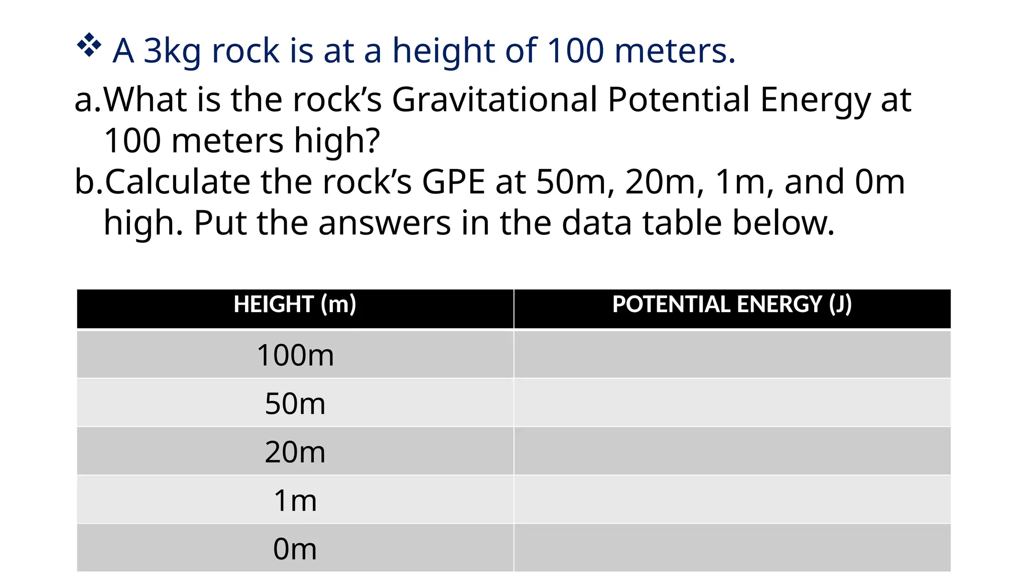 POTENTIAL ENERGY AND KINETIC ENERGY SAMPLE PROBLEMS | PPTX