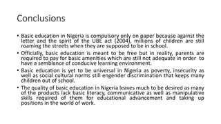 Basic Education in Nigeria | PPTX