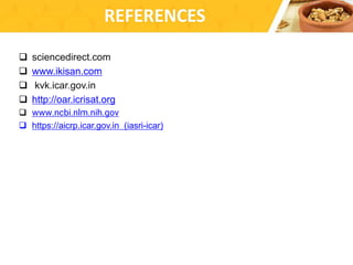 sciencedirect.com
 www.ikisan.com
 kvk.icar.gov.in
 http://oar.icrisat.org
 www.ncbi.nlm.nih.gov
 https://aicrp.icar.gov.in (iasri-icar)
REFERENCES
 