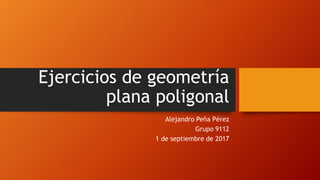 Ejercicios de geometría
plana poligonal
Alejandro Peña Pérez
Grupo 9112
1 de septiembre de 2017
 