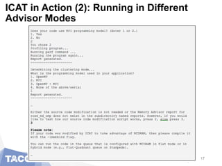 ICAT in Action (2): Running in Different
Advisor Modes
7/13/17 17
 