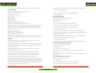 112 113
•NATA held in 2014 (applicable only for UG BA (Hons) Interior Architecture & Design, and
UG BA (Hons) Product Design course)
Please enclose a copy of CEED/NATA Score Card (whichever applicable).
APPLICATION PROCEDURE
APPLY ONLINE (Payment by Credit Card/Debit Card)
•Visit our website: www.pearlacademy.com
•Go to Admissions 2015
•Click on 'Guidelines for Applying' and read the instructions carefully
•Click on APPLY ONLINE and select Payment by Credit Card / Debit Card.
•Select 2 choices of Course and Campus (only 1 choice for MA course).
•Fill up the Online Application form
•Click on SAVE and SUBMIT your application – you will be directed to a payment gateway.
•After completion of your Online Application and payment authorization, please SAVE your Online
Application and take a print out
•An auto-generated confirmation mail will be sent on your Email ID containing the following:
a.Confirmation of successful Online Registration and Payment
b.Your Online Application Number
•In case unsuccessful, you will be asked to apply and fill up the Online Application Form again
TO VIEW/PRINT ONLINE APPLICATION FORM
a.Log on to Pearl website (www.pearlacademy.com)
b.Go to Admissions 2015
c.Click on View/Print Online Application Form
d.Enter your Online Application Number and Date of Birth to view/print your filled Online
Application.
Note: Candidates applying online through Credit / Debit card are not required to send print out of the
application form.
APPLY ONLINE (Payment by Demand Draft)
•Visit our website: www.pearlacademy.com
•Go to Admissions 2015
•Click on ‘Guidelines for Applying Online’ and read the instructions carefully
• Click on APPLY ONLINE and select Payment through Demand Draft.
HOW DO YOU APPLY?
offered admission into the Postgraduate Diploma course, subject to eligibility and acceptability
Overseas Candidates
Last date of receiving applications from international/overseas
candidates: 06 July 2015 (Monday)
Orientation/Induction of Freshers
Delhi: 23 July 2015
Noida: 23 July 2015
Jaipur: 24 July 2015
Mumbai: 24 July 2015
Only applicable to PG Diploma & PG Professional Diploma courses
Applicants of PG Diploma courses and PG Professional Diploma courses are entitled for waiver of
General Proficiency Test (GPT) only if they have registered a minimum score as mentioned below. Such
applicants will be called for Personal Interview directly subject to submission of valid scores.
The minimum scores are as under:
•Minimum MAT score of 500 or above
•Minimum CAT score of 60 percentile or above
•Minimum GMAT score of 450 or above
The applicant must have appeared in the MAT/CAT in 2014 or 2015 (prior to the date of written test).
GMAT score of last 5 years will be considered. For details, please refer the Application Form.
Please Note:
•Applicants seeking waiver of GPT are required to enclose an attested copy of the relevant valid
Score Card along with the printed application form
•Applicants applying online are required to upload a scanned copy of the Score Card while applying.
•In the absence of copy of a valid Score Card, waiver will not be accepted and the applicant will be
required to appear in the GPT
•Applicants of PG Design stream courses, who are allowed waiver of GPT, will be required to
appear for Design Aptitude Test (DAT)
•Decision to grant waiver of GPT rests with Pearl Academy. Waiver of GPT is not automatic
•It is open to an applicant for any of PG Diploma and Professional Diploma Programs, with
eligible MAT/CAT/GMAT score, to sit for the Written Test – GPT (not seek GPT waiver)
Applicants of PG Diploma courses (only Design streams) and UG BA (Hons) Interior Architecture &
Design, and UG BA (Hons) Product Design courses are entitled for waiver of General Proficiency Test
(GPT) & Design Aptitude Test (DAT) if they have appeared for CEED 2014 and NATA 2014 respectively.
Such applicants will be called for Personal Interview directly, subject to submission of valid scores.
•CEED held in 2014 (applicable only for PG Design courses)
WAIVER OF WRITTEN TEST (GPT)
WAIVER OF WRITTEN TEST (GPT) & DESIGN APTITUDE TEST (DAT)
Call a design school admission Expert on
+91 89712 96752
Visit www.afdindia.com for more
afdindia
.
gateway to global design schools
 