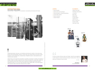 To fulfil your dreams, follow your path; your thoughts without fear and judgement.
Let there always be a mentor that helps you through. Find that mentor in Pearl. It's
where your first dream will come to reality.
“
Nikhil Mehra
FASHION DESIGNER
1312
FASHION DESIGN (UGFD) -
DELHI, NOIDA, JAIPUR, MUMBAI
4 year BA (Hons.) - Eligibility: 10+2, or equivalent, in any discipline, with minimum 50% marks
Creating fashion doesn’t just entail a vivid imagination and instinct for creativity. It also involves many
decisions and myriad techniques, focused on a central idea. Pearl's Fashion Design course builds a strong
foundation in terms of design sense, conceptualization, independent research, creative application and
individual artistic expression.
Fashion Design runs the gamut from eveningwear to sportswear, womenswear to menswear, and kidswear to
knitwear. Students are asked to choose their area of interest and sharpen their creative ideas. Students are
also introduced to various historic fashion and art movements as exemplars and how these influence
contemporary fashion. This is the very reason why fashion houses, designer labels, luxury brands, apparel
retail brands and ready-to-wear fashion industries seek our students.
Forlearningmodules,faculty,studentworkandothercourserelatedinformationvisitwww.pearlacademy.com
CAREERS
•
•
•
•
•
•
Fashion Designers
Fashion Stylists and Coordinators
Product Developers in Design Merchandising
Creative Pattern Makers
Fashion Illustrators
Costume Designers
PLACEMENTS
TARUN TAHILIANI
SHANTANU AND NIKHIL
JJ VALAYA
ROHIT BAL
PANTALOON
FUTURE GROUP
HOMESHOP 18
WILLS LIFESTYLE
SHEEN GLOBAL
YASH RAJ FILMS
Anubha Jain
UGFD
Vikram Sagar
UGFD
Garima Arora
UGFD
Call a design school admission Expert on
+91 89712 96752
Visit www.afdindia.com for more
afdindia
.
gateway to global design schools
 