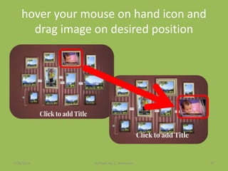 hover your mouse on hand icon and
drag image on desired position
7/26/2015 By:Pearl Joy C. Anonuevo 57
 