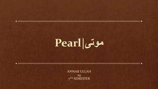 Pearl|‫موتی‬
ANWAR ULLAH
29
7TH SEMESTER
 