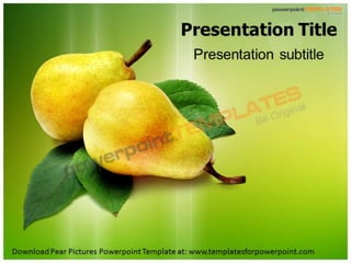 Pear Pictures Powerpoint Template - Slide World - templatesforpowerpoint.com