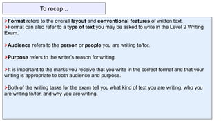 FS English Level 2 - March 16, 2023 (Writing Format, purpose and ...