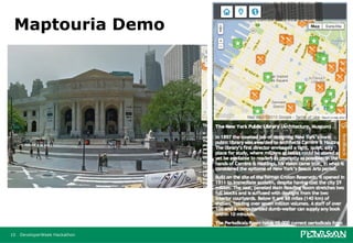 Maptouria Demo




10   DeveloperWeek Hackathon
 