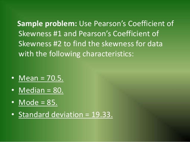 Pearson S Coefficient Of Skewness