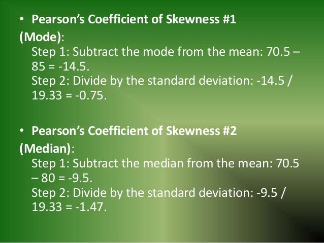 Pearson S Coefficient Of Skewness