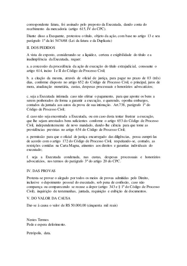 Artigo 615 a cpc