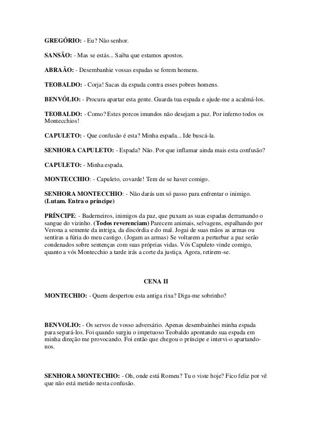 Peça Teatral Romeu e Julieta (Para Escolas) Peça Teatral Romeu e Julieta (Para Escolas)