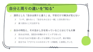 自分と周りの違いを”知る”
✗
✗
✗
✗
✗
✗
✗
 
