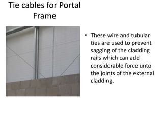 Tie cables for Portal
Frame
• These wire and tubular
ties are used to prevent
sagging of the cladding
rails which can add
...
