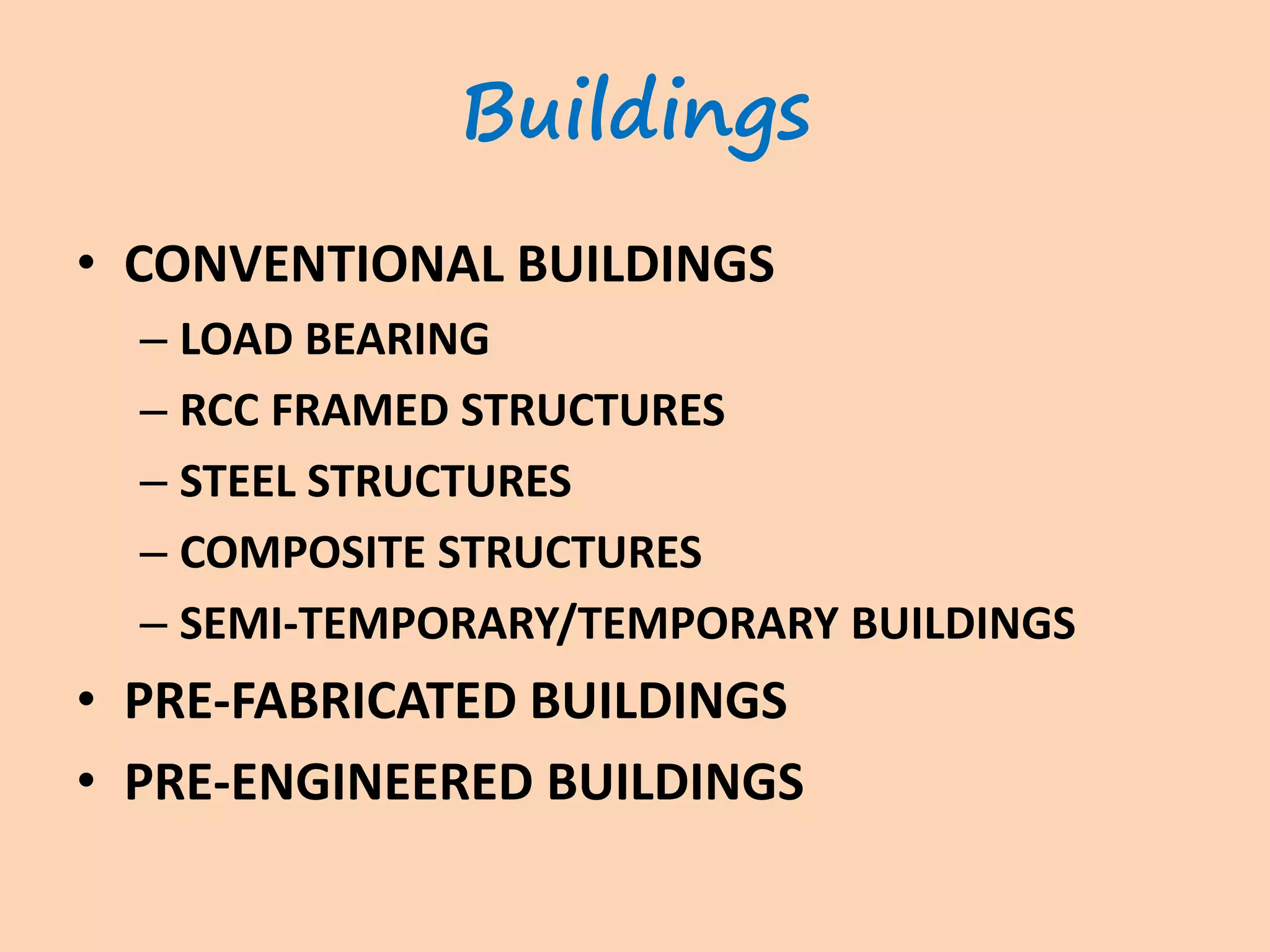 Pre engineered and other buildings | PPTX