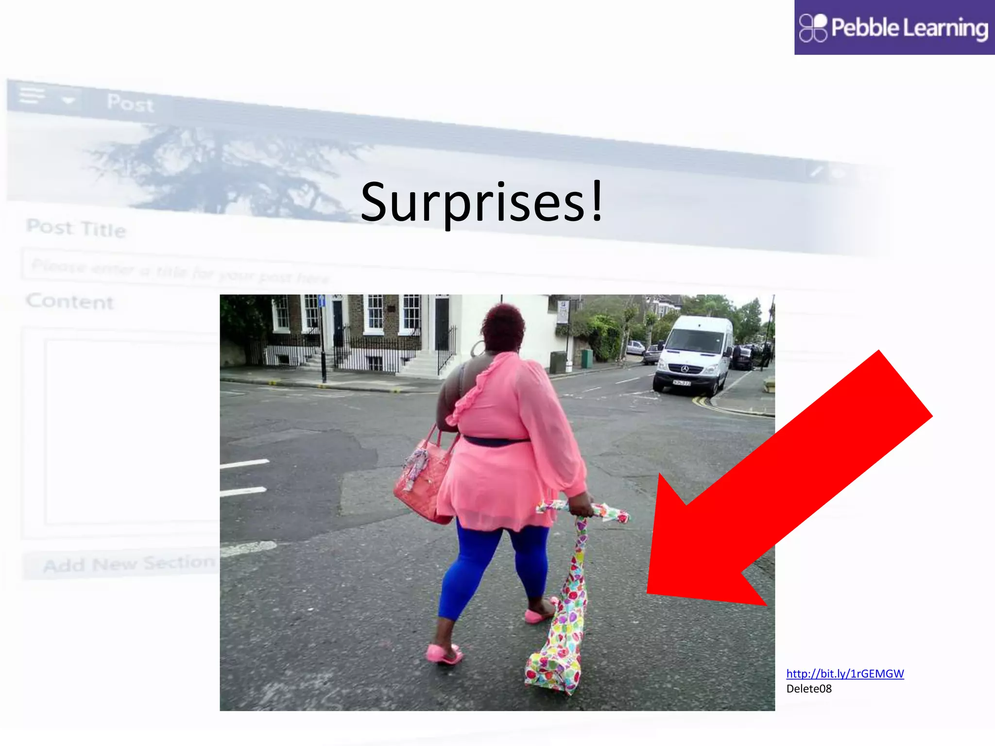 Surprises!
http://bit.ly/1rGEMGW
Delete08
 