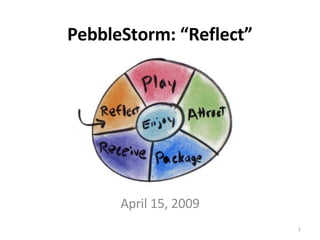 PebbleStorm: “Reflect” April 15, 2009 