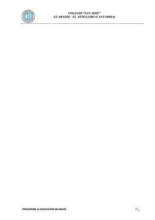 11
COLEGIO “SAN JOSÉ”
GUARNIZO - EL ASTILLERO (CANTABRIA)
PROGRAMA de EDUCACIÓN BILINGÜE
 