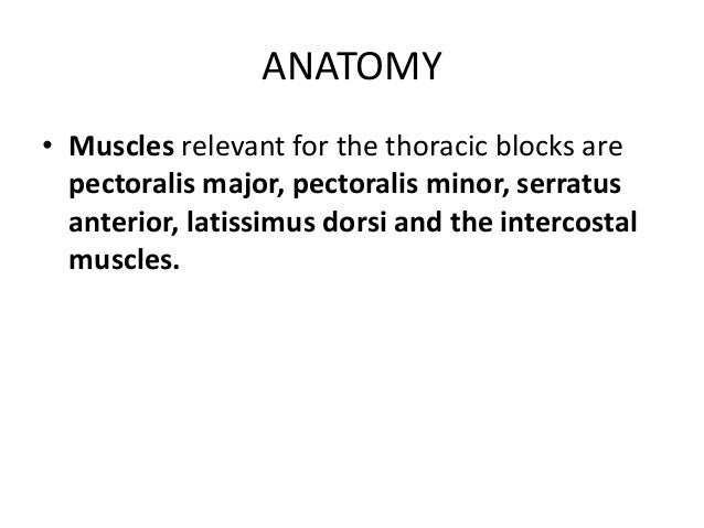 Pec I and PECS II, serratus anterior block