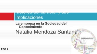 Motores del cambio y sus
        implicaciones
        La empresa en la Sociedad del
          Conocimiento
        Natalia Mendoza Santana


PEC 1
 