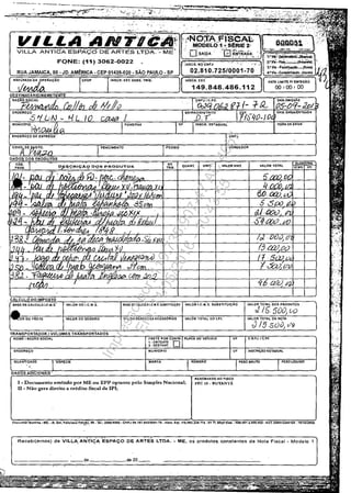 ----- - ----_..
1 • Documento etnitido por ME ou EPP optantc pelo Si~ples Nacional;
il - Năo gera dircito a credito fiscal de IP~;
.ME••,R." CNPJ 04.187.54210001-76 _I"aer.
• - 'w _ _ ~_
" . ..
DATA LIMITE PI EMIŞSAO
00'00,00
RE;SERVADO AO
PFC 10 - BUTANTĂ
Recebi(emos) de VILLA. A~:t:H~A. ESPAC.o DE ARTE;S LTDA. - ME, (lS p.rodut~~: c9."-stantes da Nota Fiscal - Modele 1
de 20
Impressopor:110.735.907-47AC4051
Em:11/05/2016-10:43:55
 