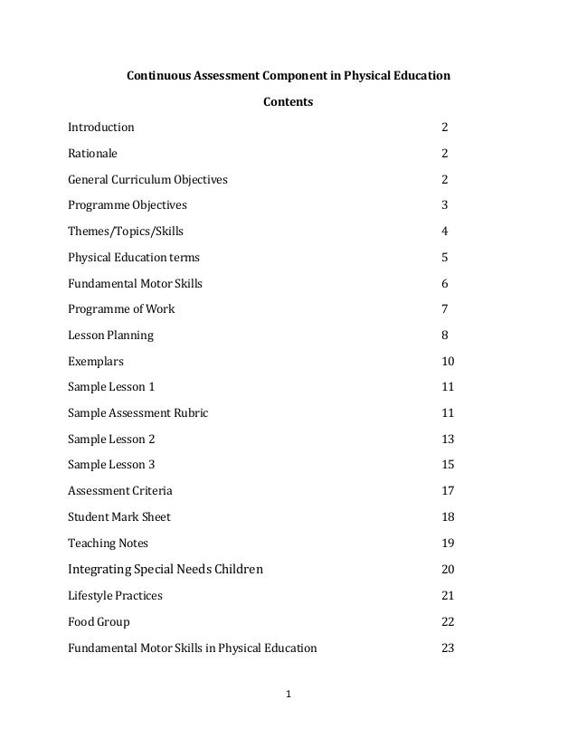 Cac Physical Education Manual