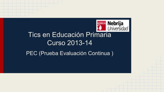 Tics en Educación Primaria 
Curso 2013-14 
PEC (Prueba Evaluación Continua ) 
 