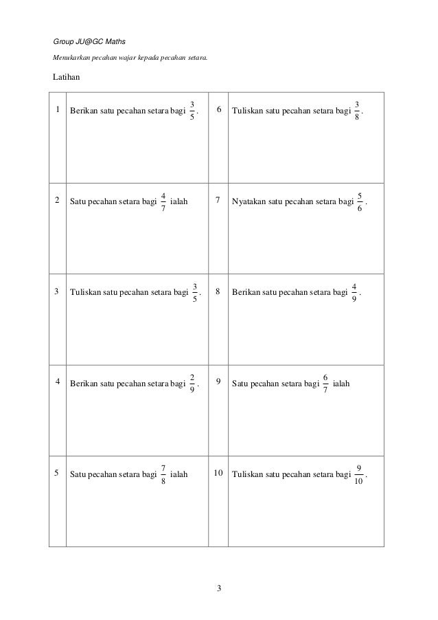 Pecahan (1) masmatik