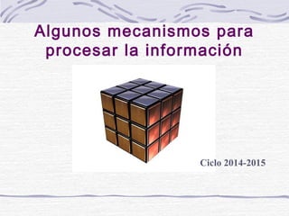 Algunos mecanismos
para procesar la
información
Ciclo 2016-2017
 