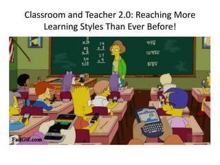 Classroom and Teacher 2.0: Reaching More Learning Styles Than Ever Before! 