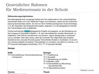 Gesetzlicher Rahmen
für Medieneinsatz in der Schule
10 Dr. Maren Risch – Mobiles Lernen
 