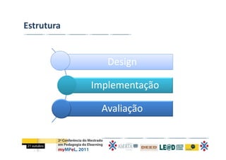 Estrutura


               Design 

            Implementação

              Avaliação
 