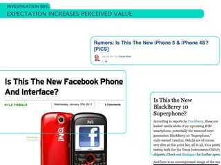 INVESTIGATION 005.

EXPECTATION INCREASES PERCEIVED VALUE
 