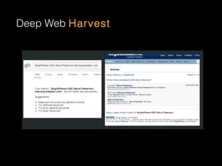 Deep Web Harvest
 