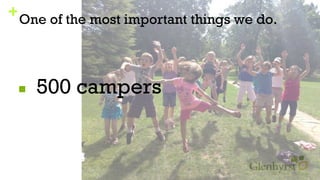 +One of the most important things we do.
■ 500 campers
 
