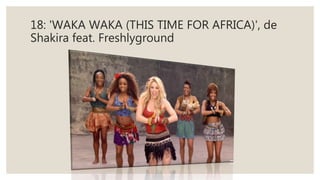 18: 'WAKA WAKA (THIS TIME FOR AFRICA)', de
Shakira feat. Freshlyground
 