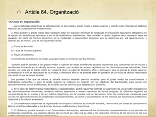 Article 64. Organització
 