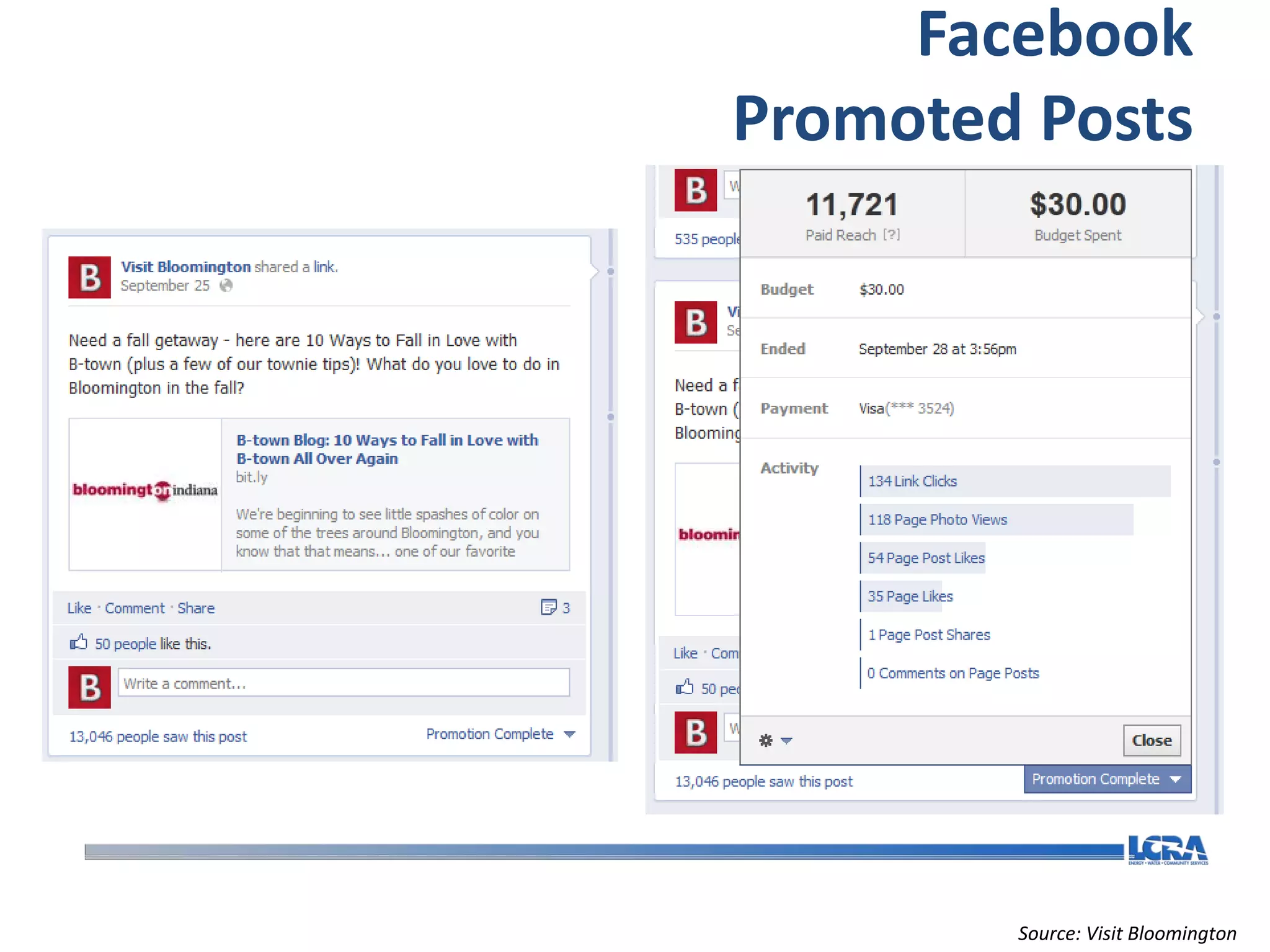 Facebook
Promoted Posts




        Source: Visit Bloomington
 