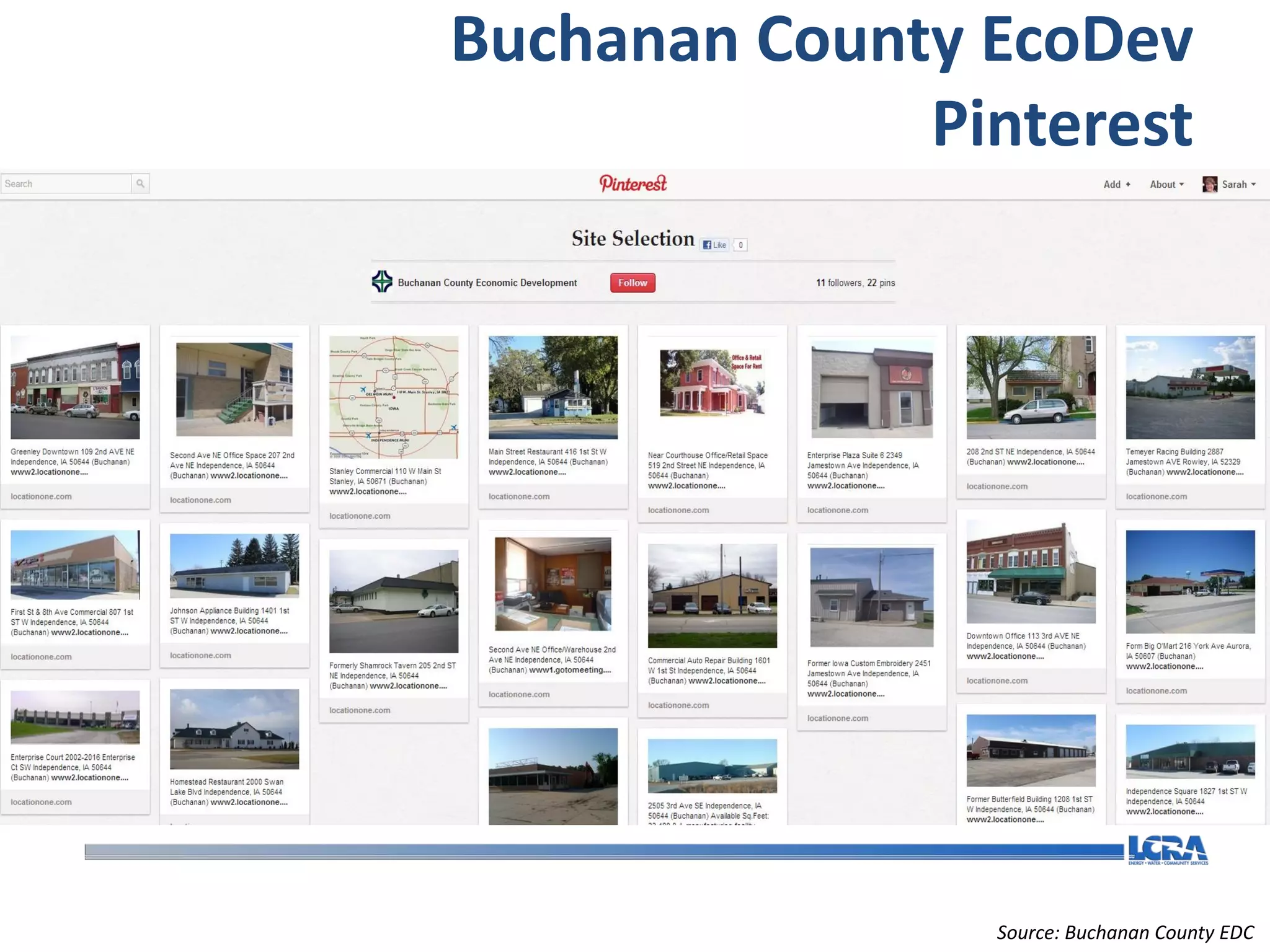 Buchanan County EcoDev
              Pinterest




                Source: Buchanan County EDC
 