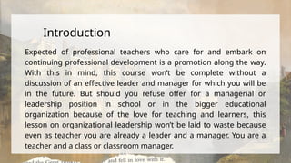 Organizational Instructor Example Comprehensive Guide to Organizational Leadership in Education: Skills ...