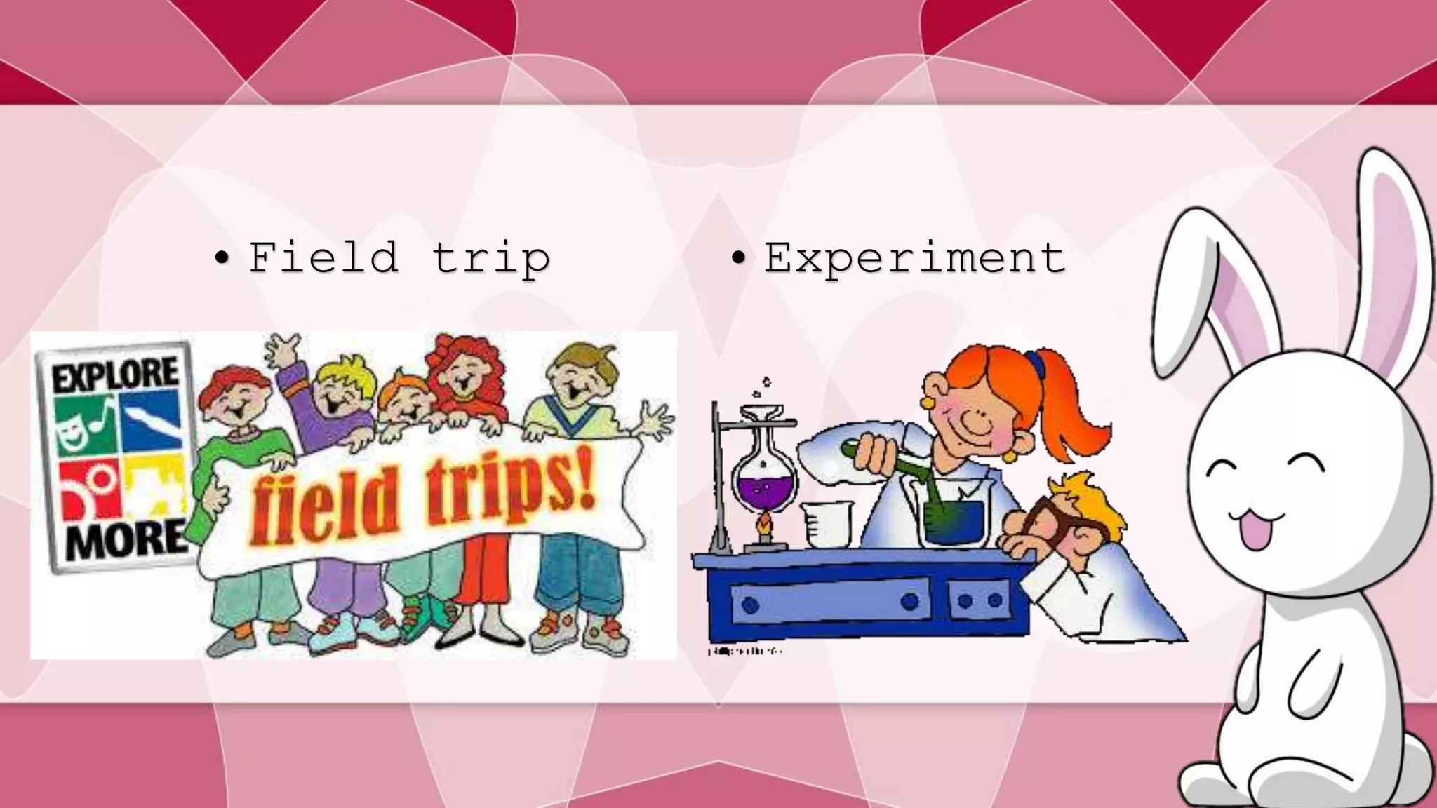 • Field trip • Experiment 
 