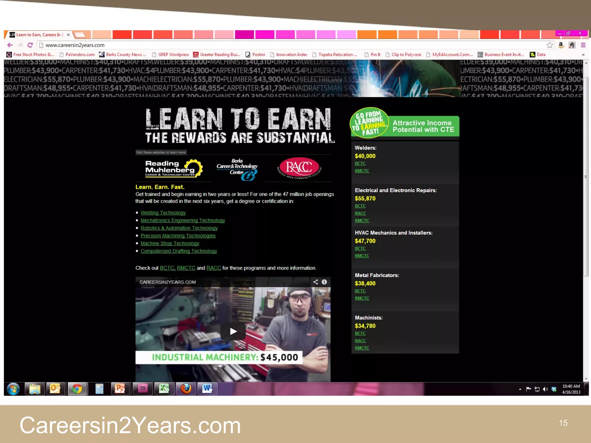 Careersin2Years.com 15
 