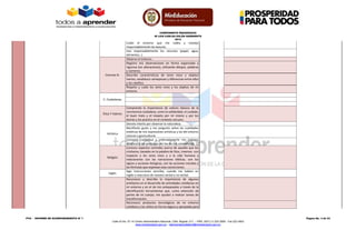 COMPONENTE PEDAGÓGICO
IE LUIS CARLOS GALÁN SARMIENTO
2014
PTA – INFORME DE ACOMPAÑAMIENTO Nº 1 Página No. 3 de 23
Calle 43...