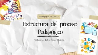Estructura del proceso
Pedagógico
Pedagogía Sección 5
Profesora: Julia Teves Quispe
 
